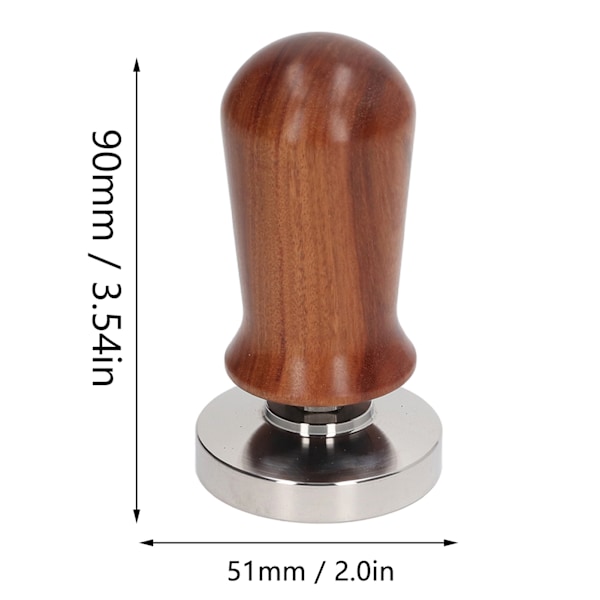 Kaffe Tamper Separat Design Rustfritt Stål Ergonomisk Trehåndtak Bærbar Tamper Verktøy for Hjem Kaffebar 51MM