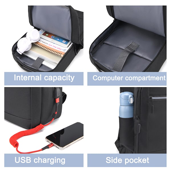 Ryggsäck för män med USB, present till män, arbete, resor, student