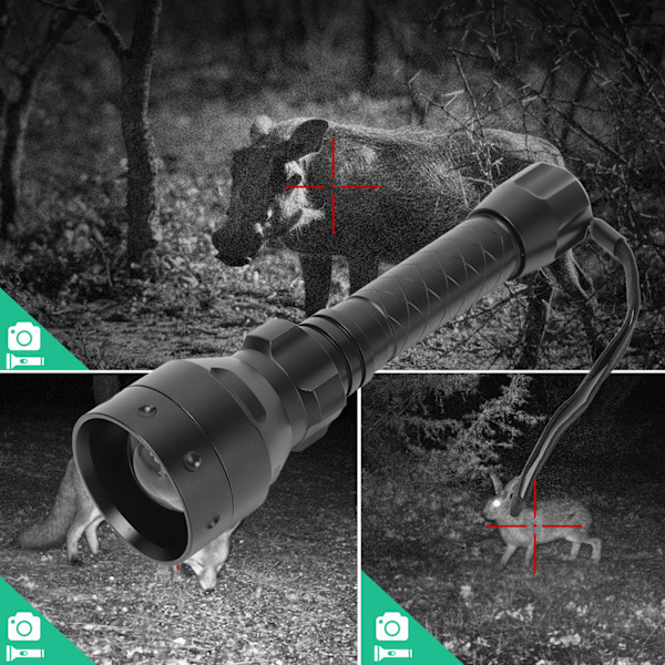 850nm IR-lommelykt Zoomable aluminiumlegering nattsyn lommelykt for utendørs hjemmebruk