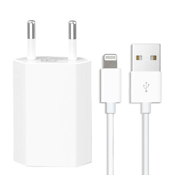 iPhone Oplader 5V 1A med Lightning Kabel til iPhone 3-12