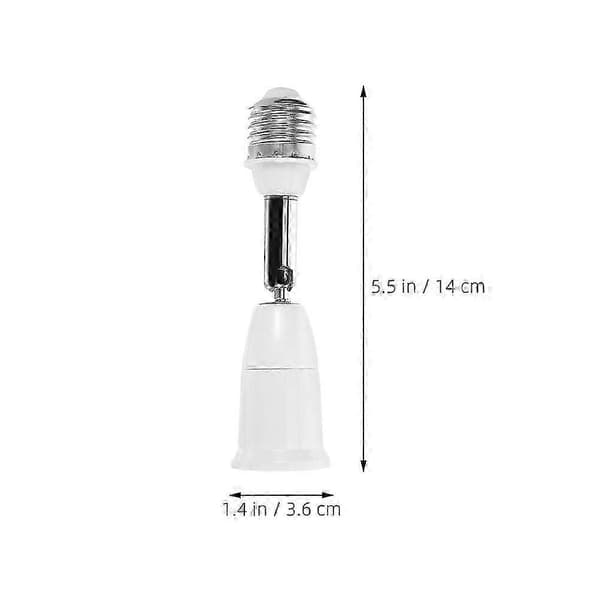 2 stk. E27 forlengelsesadapter med 180 graders rotasjon