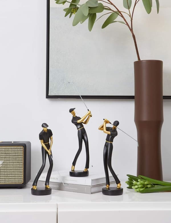 Amoy-Art Golfarstaty Figur Golfskulptur Dekor Modern Inter