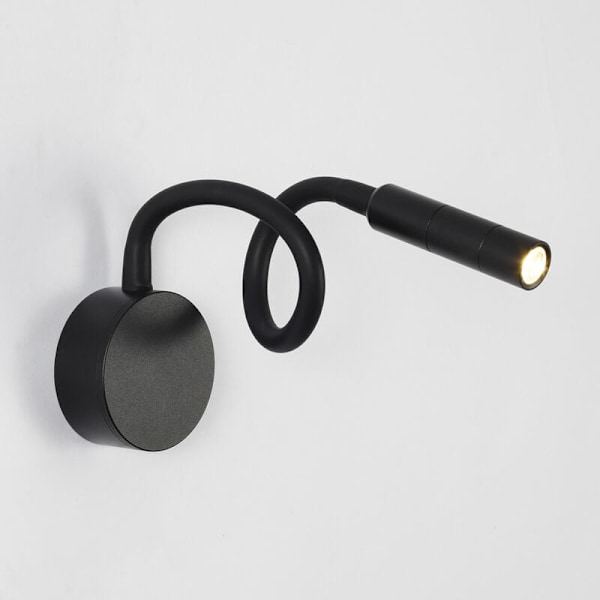 Flexibel Vägglampa med Svanhals, LED Läslampor för Vägg med Ögonskydd och Utrymmesbesparande Design, Elegant Lampskärm i Aluminium för Sovrum