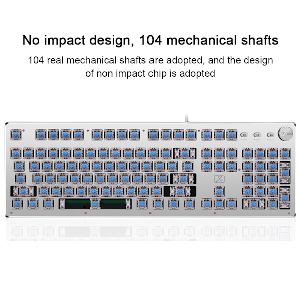 Mekanisk tastatur, kablet spilltastatur, 104 taster