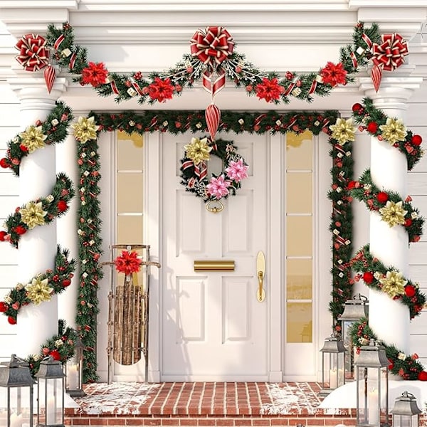 Julstjärna Konstgjorda Blommor för Juldekorationer, Glitter Julstjärna Ger Glans till Din Festliga Säsong, Perfekt för Julgransprydnader