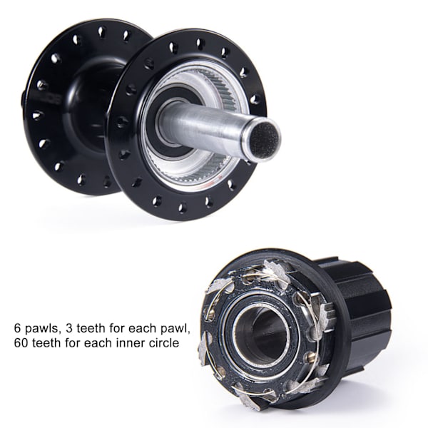 2 stk. Cykelnav Black Aluminium Alloy 32 Huller Foran Bagpå Cykelskive Nav 4 Lejer til Bjergcykling