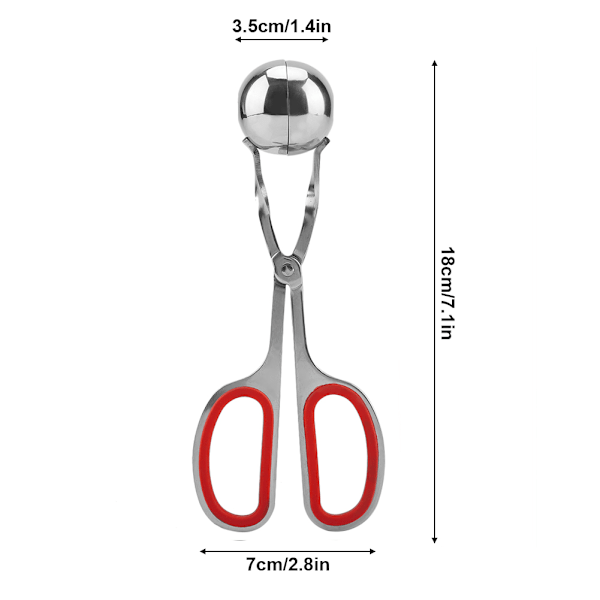 Rustfritt stål Non-sticky Kjøttboller Risboller Klemme Maker Mold Kjøkkenverktøy (Rød)