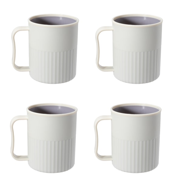 Creative Plastic Coffee Cups (4-pack), Party Cups, Upgraded Plas White