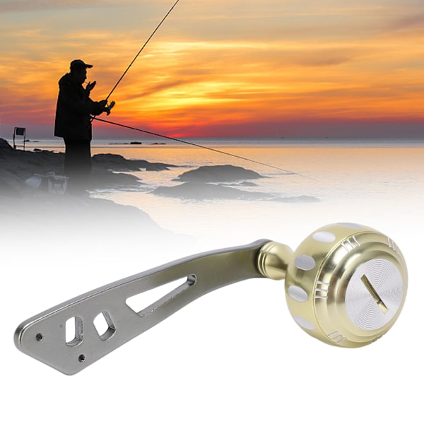 Fiske Rulle Handtag Metall Power Handtag Knopp Grepp Ersättning med Montering Delar för Baitcasting Trumma RulleChampagne Guld