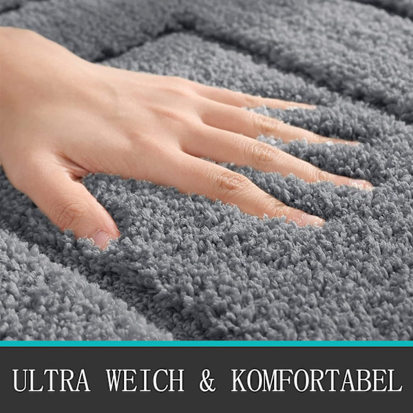 Badrumsmatta, Absorberande badrumsmatta i mikrofiber, Ultramjuk, Plyschtextur för badrum, kök, sovrum, vardagsrum, dörröppning, djurplats (klassiska färger)