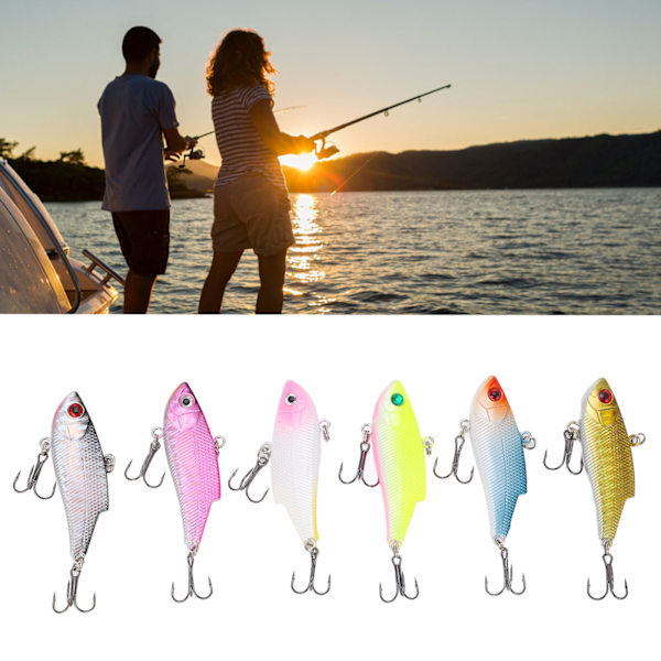 6Pcs Lifelike Fishing Lure Plastic Artificial Bait Fishing Accessories for Freshwater 5.5cm