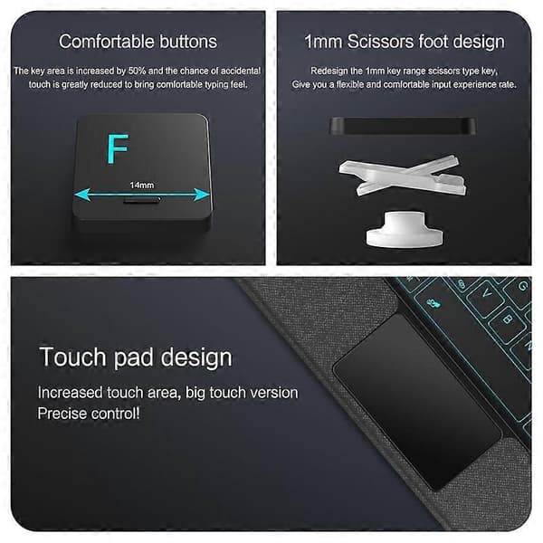 Delbart tangentbordsfodral för Samsung Galaxy Tab A8 10.5 tum X200