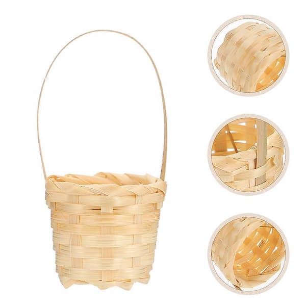 Mini-blomkorg i bambu för förvaring, 12-pack dekorativa korgar