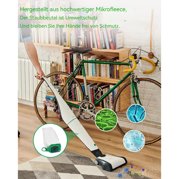 Högkvalitativa dammsugarpåsar i mikrofiber, tvättbara och hållbara ersättningar för Vorwerk Kobold Vb100 dammsugare, tygdammsugarpåsar med
