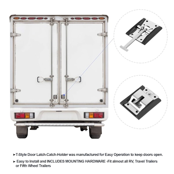 T-formet dørholder for tilhenger - 316 rustfritt stål - Heavy Duty Universal for RV, campingvogner