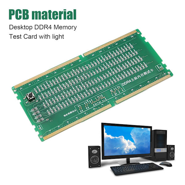 Datorminnestestare PCB-material Framåt och bakåt tillgänglig Dator DDR4 Minnestestare med LED för PC