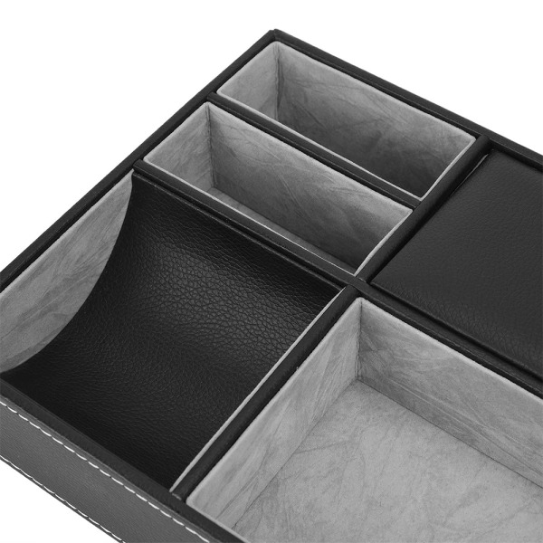 Leather Desktop Storage Organizer, Multi Catchall Tray, Valet Tr