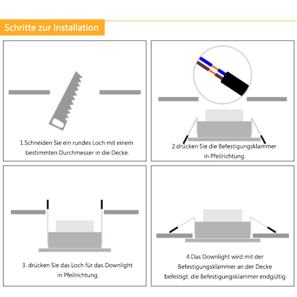 Naturlig Vit LED Infälld Spotlight för Badrum, Högkvalitativa Material 9W IP44 Aluminiumlegering Ultra Platt Design, Enkel Installation Utan