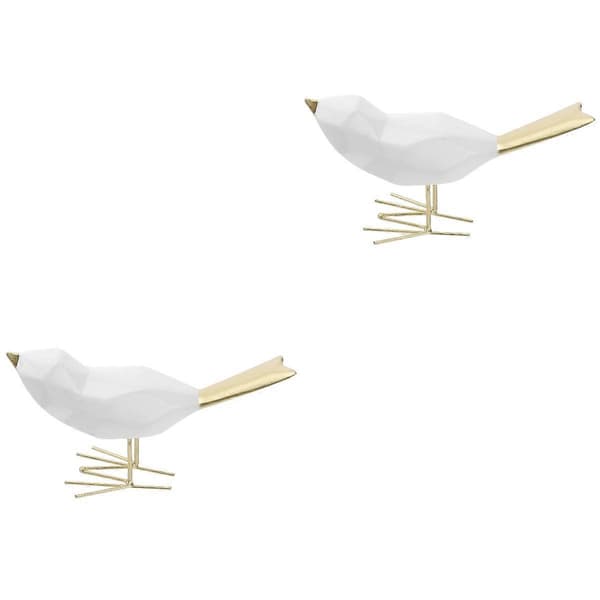 Bird Craft harpiks fuglefigur til dekorasjon 2 stk hvit figurdekor