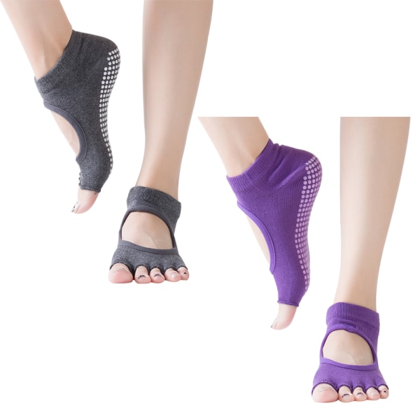 Half Toe Multi Pack - Grip Non-Slip Toe Sokker til Pilates,