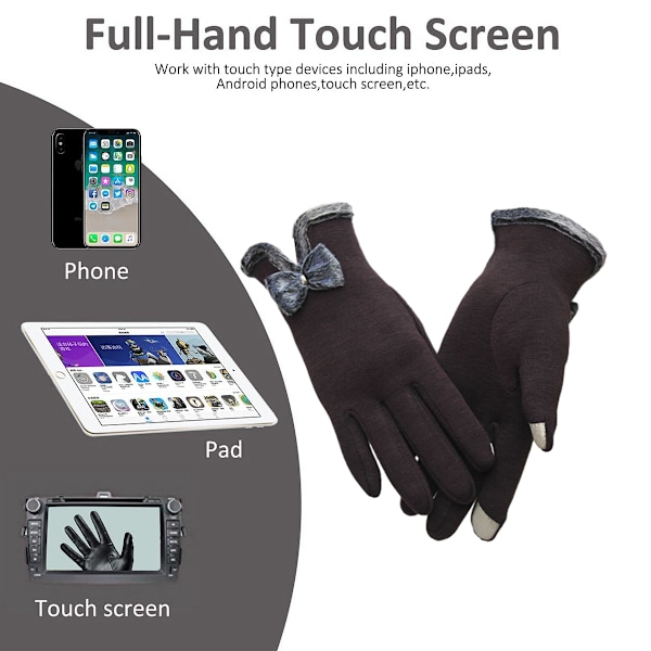 Kvinners vinter varme touchscreen hansker