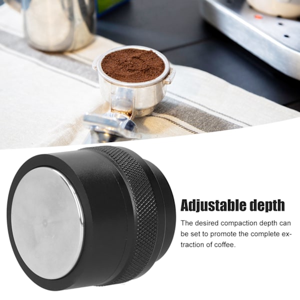 51mm Press Type Kaffe Pulver Hammer Kaffe Distributør Rustfritt Stål Kaffe Tilbehør Svart