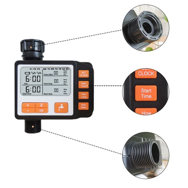 Smart Sprinkler Timer, Automatiskt Trädgårdsbevattningssystem, Programmerbar Vattenslangstimer, Designad för Utomhusbruk, Användarvänligt Gränssnitt, Kompakt