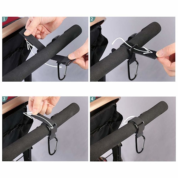 Barnvagnskrokar med D-formade krokar i aluminiumlegering, portabla och hållbara tillbehör för joggingvagnar, barnvagnar och rullstolar
