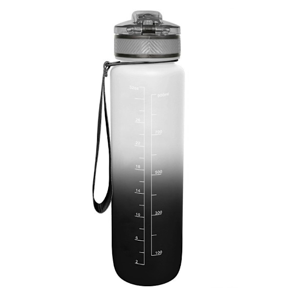 1L drinking bottle with time markings, 1 click open in water bottle