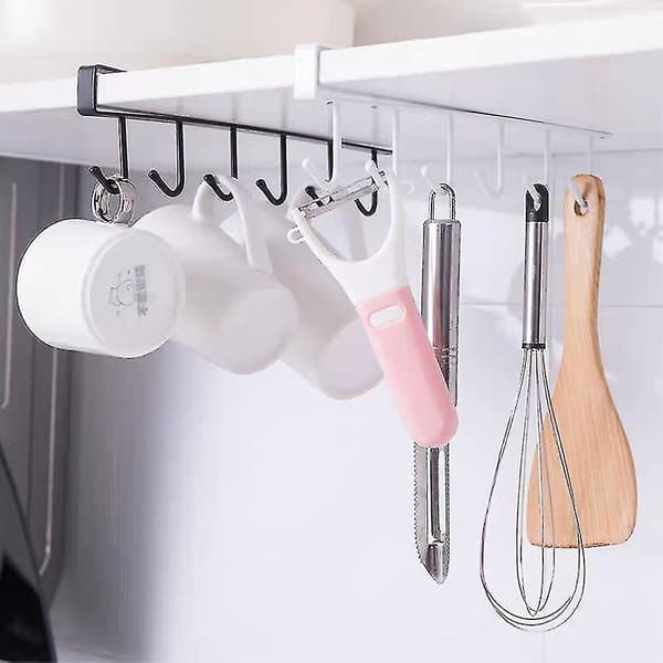 Sagging Protection Design, Anti-Rust Heavy Duty Iron Multi-Function Hanger for Kitchen Utensils Bathroom Accessories, Under-Cabinet Organizer (2 stk)