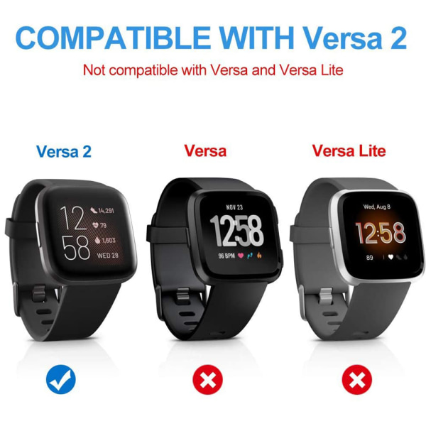 2-delt etui kompatibelt med Fitbit Versa 2 beskyttelsesdeksel,