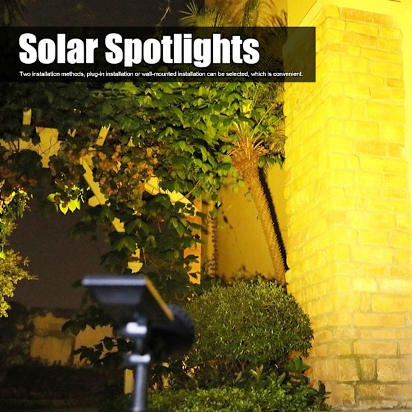 9LED Chips Solar Spotlights LED Solar Landscape Lights for Outdoor Garden CourtyardWarm Light