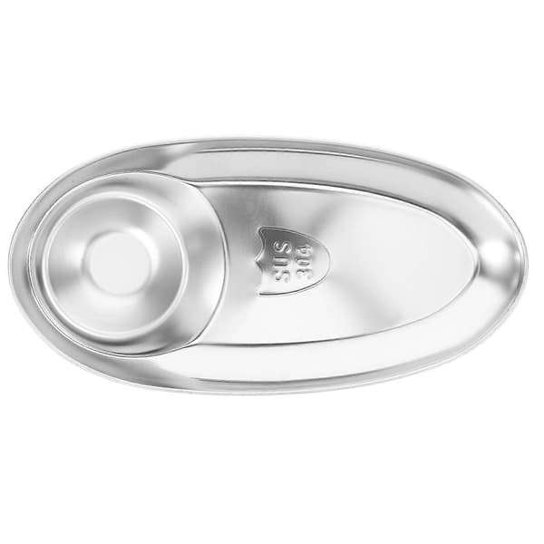 Serveringsfat i rostfritt stål, silver, 5-pack med fack