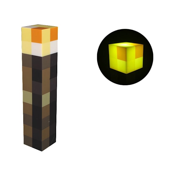 Samlarfackla, Högkvalitativ Minecraft-inspirerad Nattlampa i Plast, Batteridriven med Automatisk Avstängningsfunktion, Stark LED-belysning För