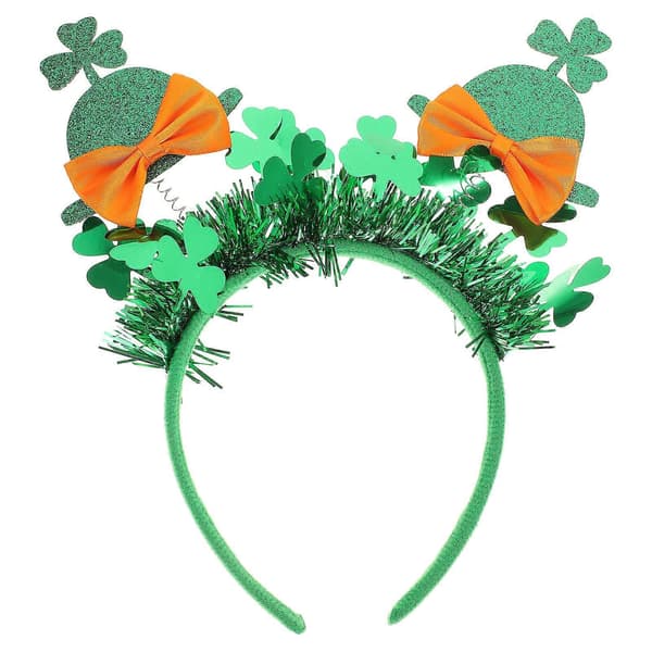 Shamrock sløyfe hårbøyle med liten flosshatt for kvinner, egnet for dekorasjon