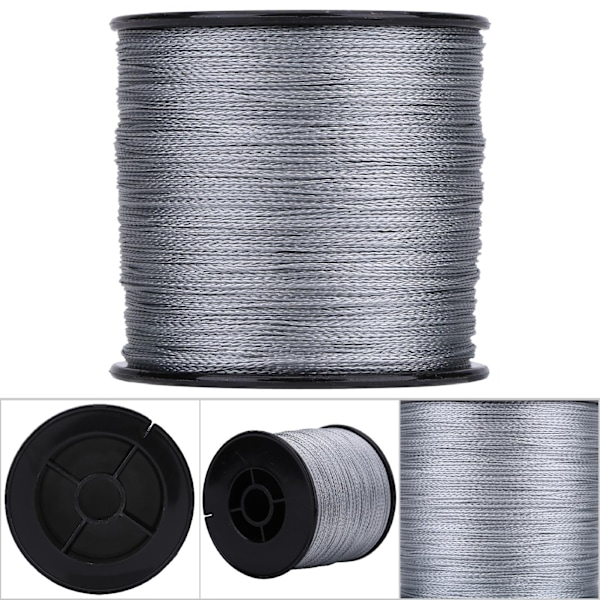 500m PE flätat 4 trådar super starka fiskespön Multi Filament fiskerep snöre mörkgrå (3)