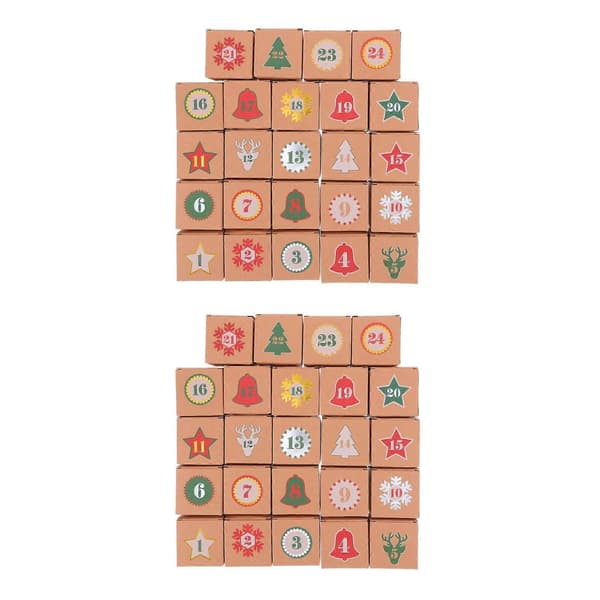 Jule-adventskalender med 2 sett à 24 skuffer