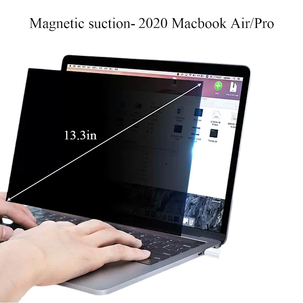 Sopii MacBook Air/Pro:n anti-peep-kalvolle, magneettinen imu, 13 tuuman näytönsuojakalvo, sopii 16 tuuman malleihin