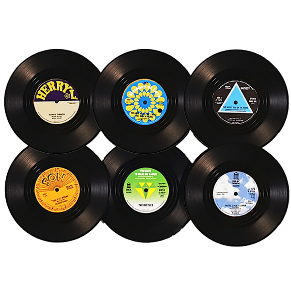 Retro Vinyl Record Style Coaster Cup Mat Non-Slip