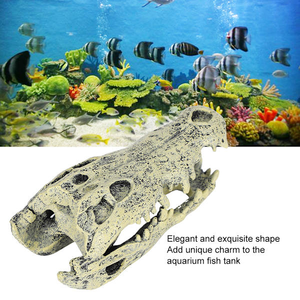 Akvarie fisketank dekoration kunstig simulation kranieform ornament til dekoration landskab