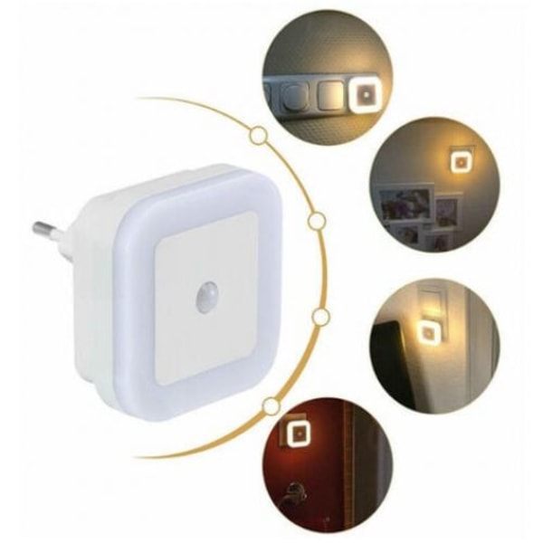 Steglös Ljusstyrkejustering Rörelsesensor LED Nattlampor, Smart Känslig Belysning, Ansluts till Uttag, Energibesparande, för Hall, Sovrum,