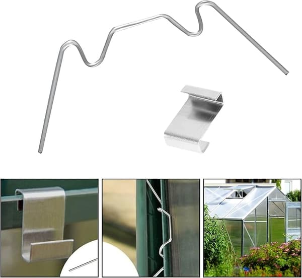 Vinduesclips til drivhusglas, bred anvendelse, rustfrit stålmateriale, W glasklemme til hurtig installation og afmontering, solpanel