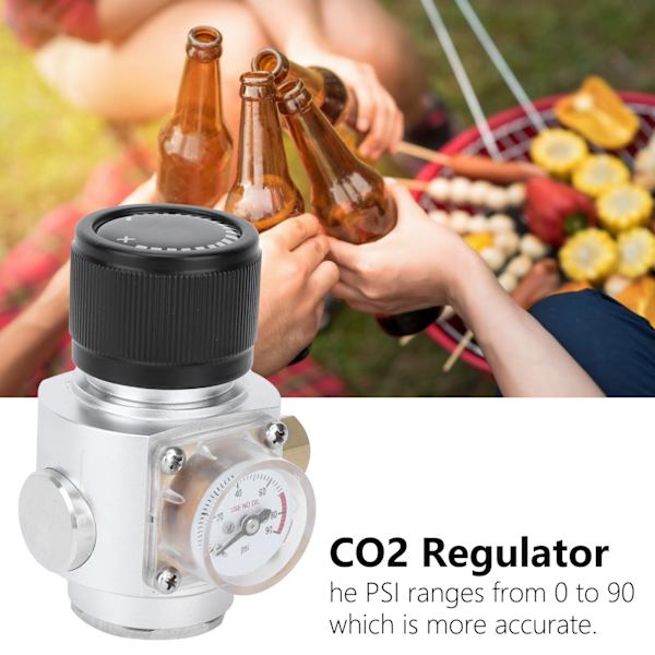 0-90PSI CO2-regulator 3/8in rustfritt stål brus vann trykkreduksjonsventil for hjemmebrygging