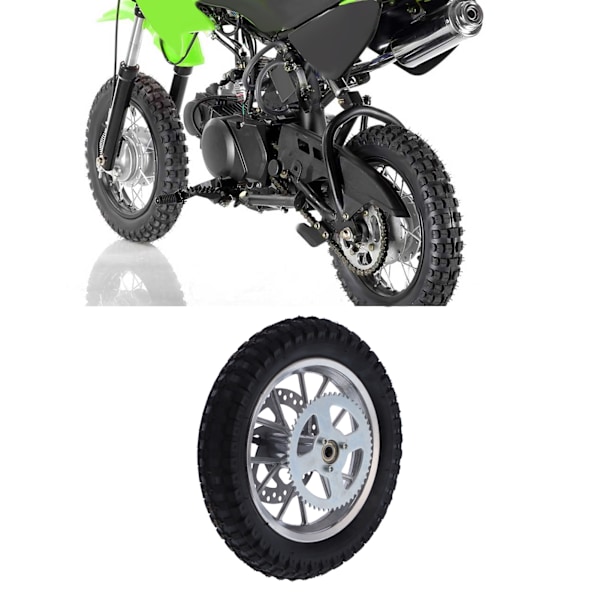 12,5x2,75 tommers Mini Sykkel Bakhjul AntiSkid Gummi Stål Legering for 47cc 49cc 2 Slag Off-road Motorsykkel (Sølv)