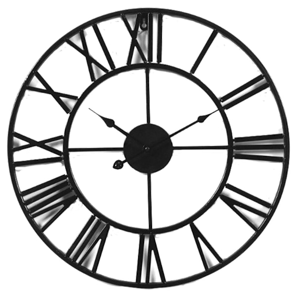 Europeisk Retro Metall Konst Väggklocka, Smidesjärnsram Batteridriven Quartz Urverk Analog Display Med Romerska Siffror, För Hem Kök Vardagsrum