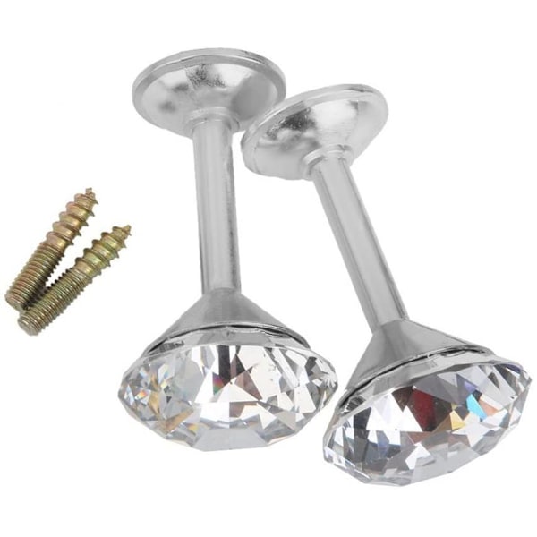 Gardinknytning, kristallutseende silver, för dörr, vägg, tofs, 2 stycken