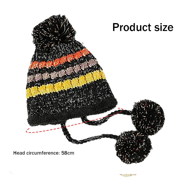 Kvinnors stickade mössa och halsduk set vinter varm tjock virkad bobble mössa