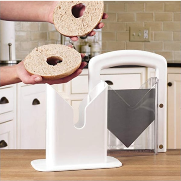 Perfekt Skärning Varje Gång Med Vår Bagelskärare i Giljotin-Stil, Diskmaskinsäker Design För Problemfri Rengöring, Säkerhetsskydd Håller Dig Säker Under Användning
