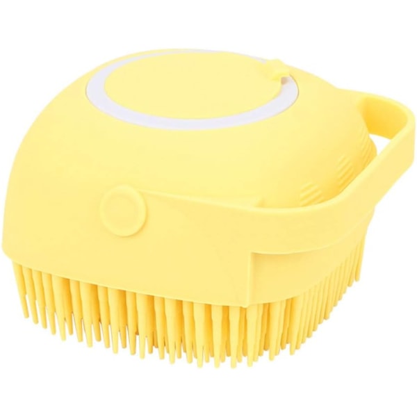 Silikon Body Brush Shower Scrubber med Shower Gel Dispenser Fu Yellow