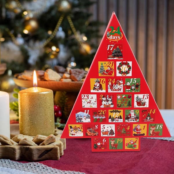 DIY Julekalender-eske for 24 dagers nedtelling Red 41.00X33.00X3.50CM